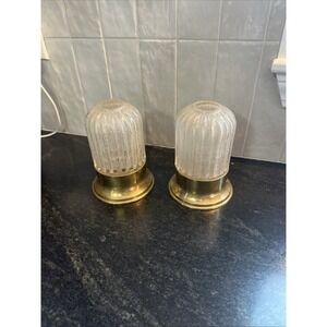 Vintage Frosted Glass & Brass Glass Lantern/Fairy lamps, Set Of 2. Made In India